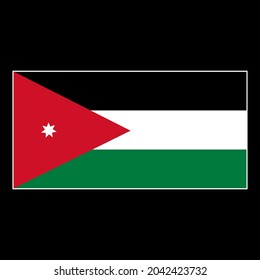 Flag of Jordan vector illustration on black background