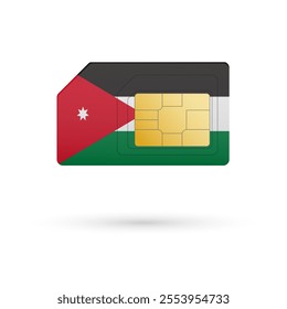 Flag of Jordan. Vector illustration of SIM Card with flag on white background