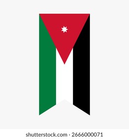 Flag of Jordan. Jordan vertical flag icon digital vector illustration. The hanging flag.