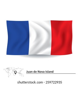 Flag of Juan de Nova Island - vector illustration