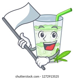With flag juice lassi bhang isolated on mascot