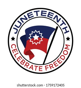 Flag of Juneteenth. Celebrate Freedom. Design of Banner. Vector logo Illustration.