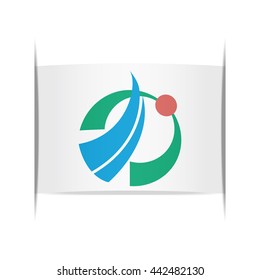 Flag of Kama (Fukuoka Prefecture, Japan). Vector illustration of a stylized flag. The slit in the paper with shadows. Element for infographics.