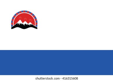 Flag of Kamchatka Krai republics / krays / provinces / federal cities / autonomous oblast / autonomous okrugs of Russia. Vector illustration.