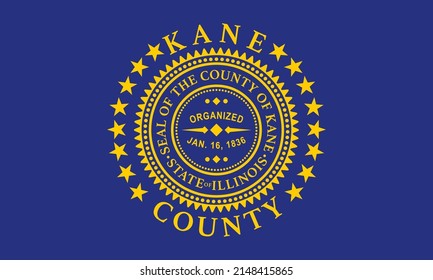 Flag of Kane, Illinois, USA. 