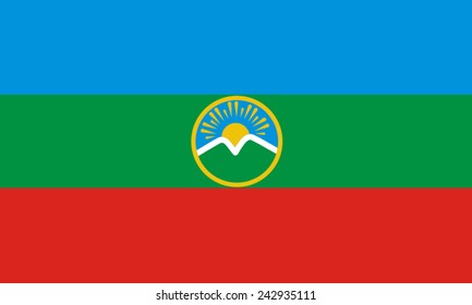 Flag of Karachay-Cherkessia Republic, Russia