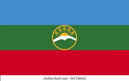 Flag of Karachay-Cherkessia Republic, Russia