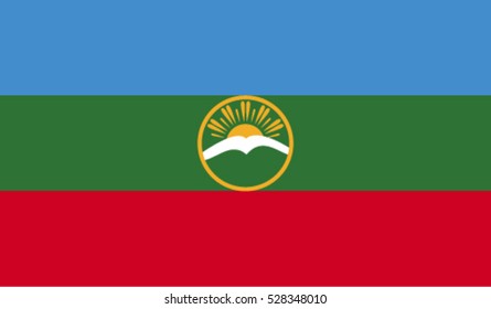 Flag of Karachay-Cherkessia vector illustration