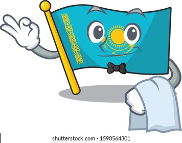 Flag kazakhstan Character on A stylized Waiter look