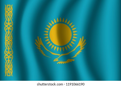 Flag of Kazakhstan. Kazakhstan Icon vector illustration eps10.
