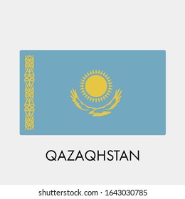 Flag of Kazakhstan on gray background. Vector illustration in trendy flat style. EPS 10.