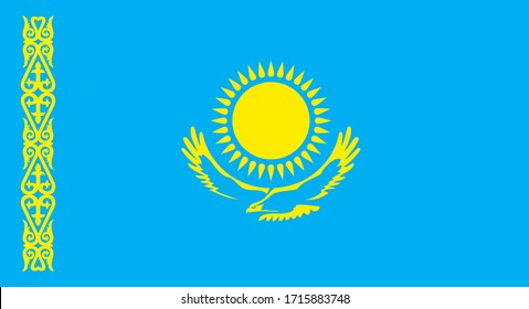 flag of Kazakhstan Republic closeup