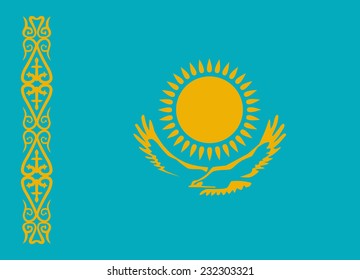 Flag of Kazakhstan vector illustration