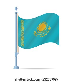 Flag of Kazakhstan vector illustration