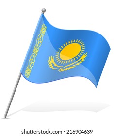 flag of Kazakhstan vector illustration isolated on white background