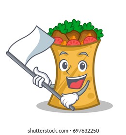 With flag kebab wrap character cartoon