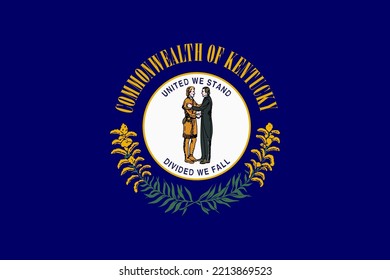 Flag of Kentucky. Banner and patriotic symbol. Official colors. Flat vector illustration.