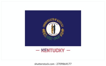 Bandera de KENTUCKY sobre fondo blanco, Ilustración vectorial editable de la bandera de KENTUCKY, diseño del Día Nacional, bandera de KENTUCKY flat design, Estado de EE.UU