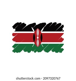 Bandera de Kenia, fondo del pincel
