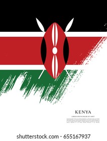Flag of Kenya, brush stroke background