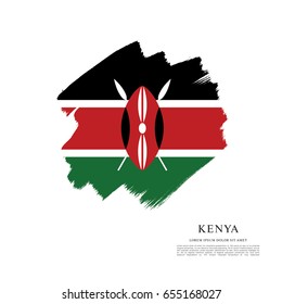 Flag of Kenya, brush stroke background