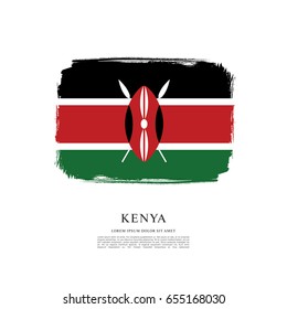 Flag of Kenya, brush stroke background