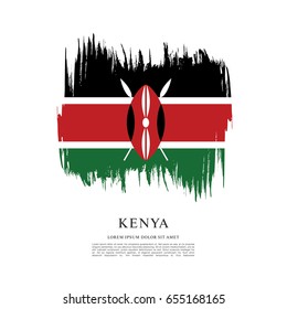 Flag of Kenya, brush stroke background