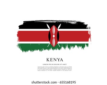 Flag of Kenya, brush stroke background