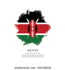 Flag of Kenya, brush stroke background