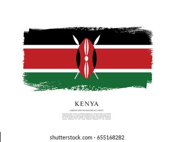 Flag of Kenya, brush stroke background
