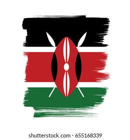 Flag of Kenya, brush stroke background