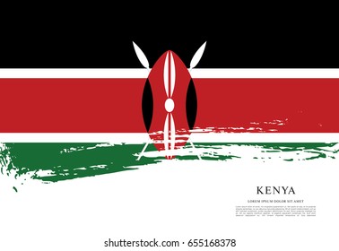 Flag of Kenya, brush stroke background