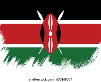 Flag of Kenya, brush stroke background