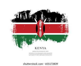 Flag of Kenya, brush stroke background