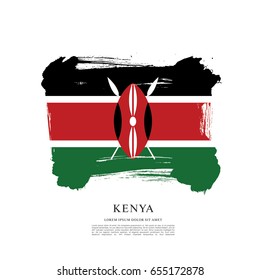 Flag of Kenya, brush stroke background
