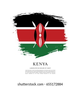 Flag of Kenya, brush stroke background