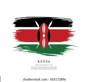 Flag of Kenya, brush stroke background
