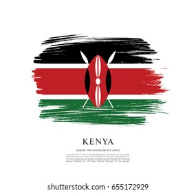 Flag of Kenya, brush stroke background