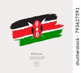 Flag of Kenya in Grunge Brush Stroke : Vector Illustration
