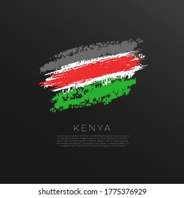 Flag of Kenya in Grunge Brush Stroke : Vector Illustration