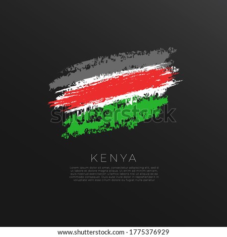 Flag of Kenya in Grunge Brush Stroke : Vector Illustration