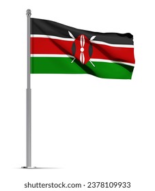 Flag of Kenya isolated on white background. EPS10 vector