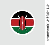 Flag of Kenya. Kenyan flag with shield and spears. State symbol of the Republic of Kenya.