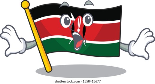 Flag kenya mascot in shape character surprised