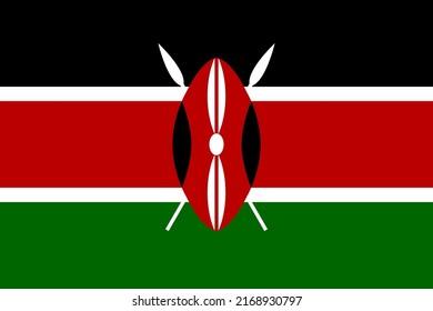 Flag of Kenya with official proportions and color.Genuine.
Original flag of Kenya.Vector.