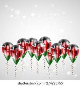 Flag of Kenya on balloon. 
