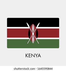 Flag of Kenya on gray background. Vector illustration in trendy flat style. EPS 10.