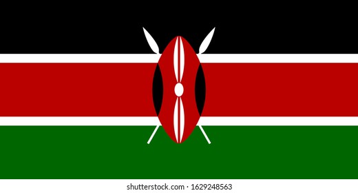 flag of kenya. Proportion 1:2
