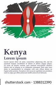 Flag of Kenya, Republic of Kenya. Template for award design, an official document with the flag of Kenya. Bright, colorful vector illustration.