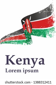 Flag of Kenya, Republic of Kenya. Template for award design, an official document with the flag of Kenya. Bright, colorful vector illustration.
